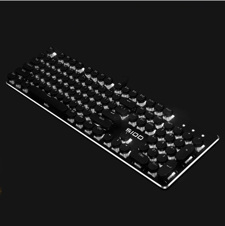 S100 Gaming Mechanical Keyboard Anti-ghosting Blue Red Black Brown Switch Backlit LED wired Retro Round keycap Russian stickers