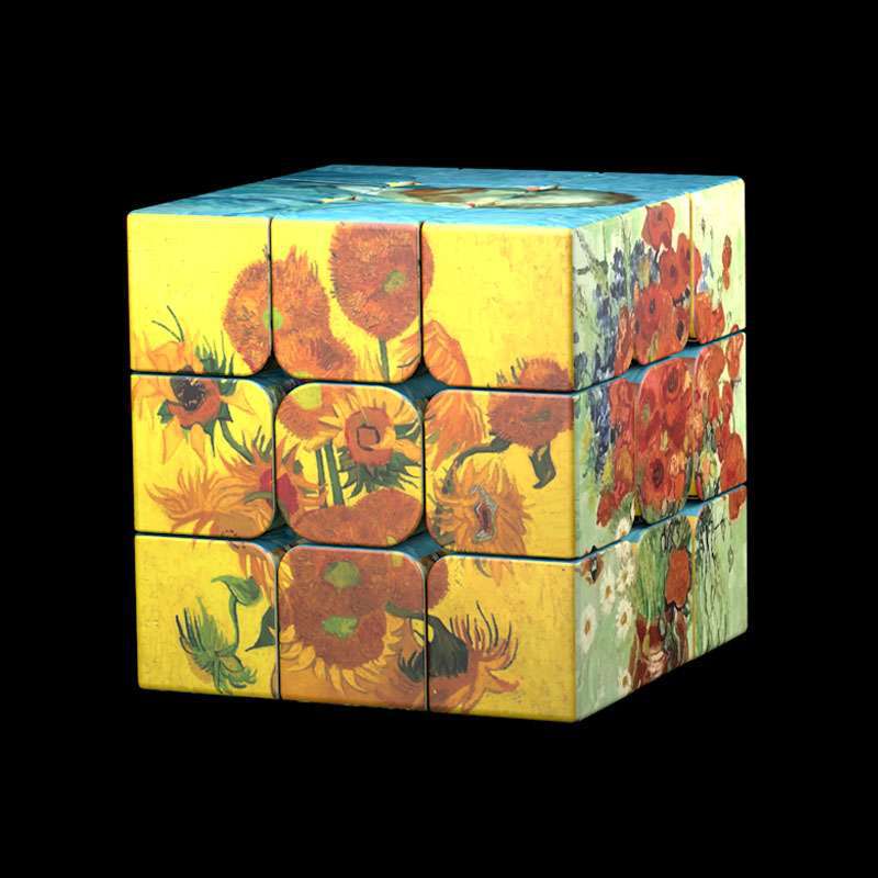 Oil Painting Third Order Rubiks Cube Childrens Educational Toys With Holes And No Holes Smooth