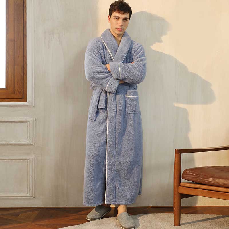 Men's Simple Thickened Comfort Cotton Velvet Nightgown