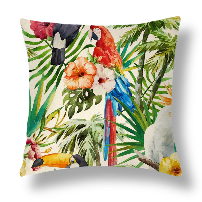 Tropical Series Linen Throw Pillow Case Cushion Cover