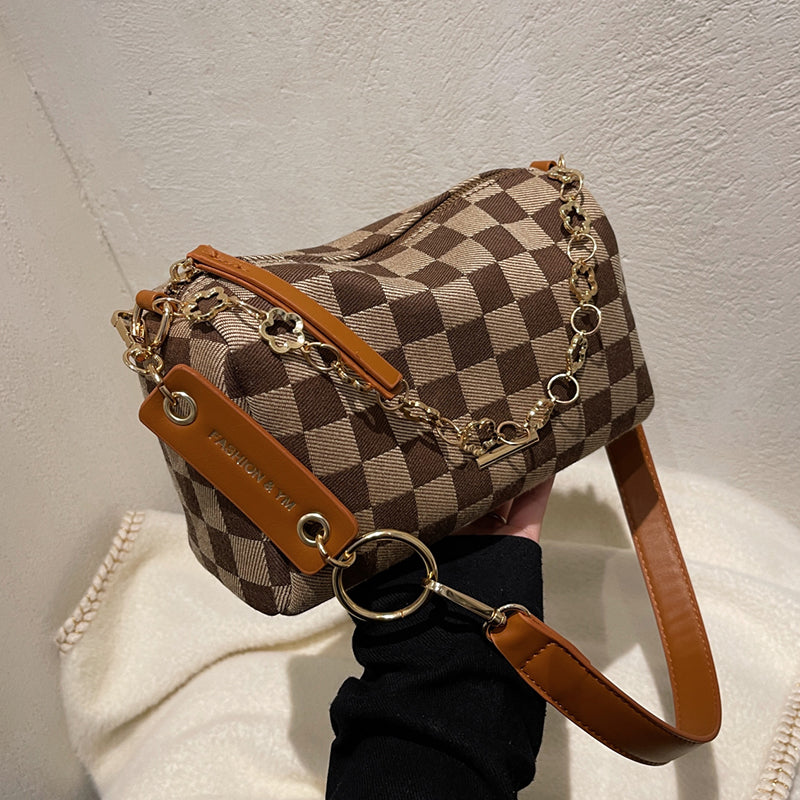 Plaid Weaving Bucket Crossbody Bags For Women 2022 Travel Simple Brand Luxury Designer Shoulder Ladies Handbags And Purses