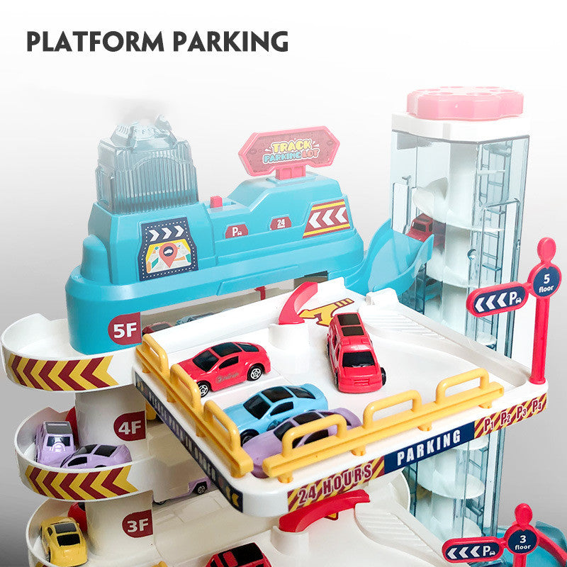 Children's Car Parking Lot Building Multi-storey Electric Lift Track Educational Toys