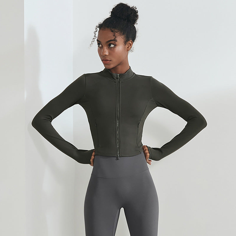 Long-sleeved Yoga Clothes With Sanding And Nudity In Autumn And Winter