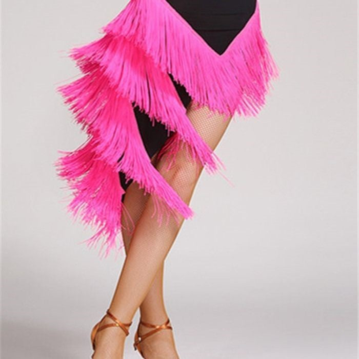 Latin Dance Costume Dance Skirt Adult Fringed Dance Skirt Short Skirt Bottoms