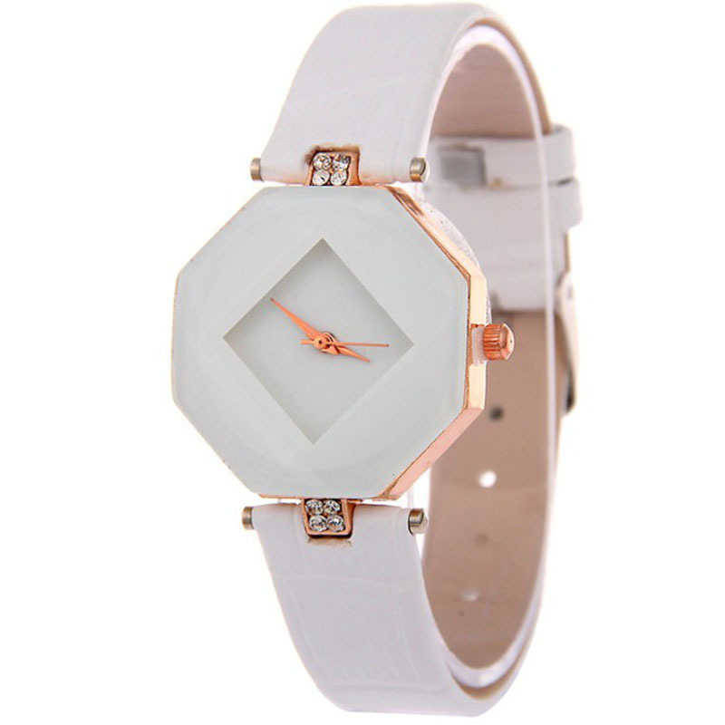 Diamond Shape Cut Dial Plate Fashion Watch