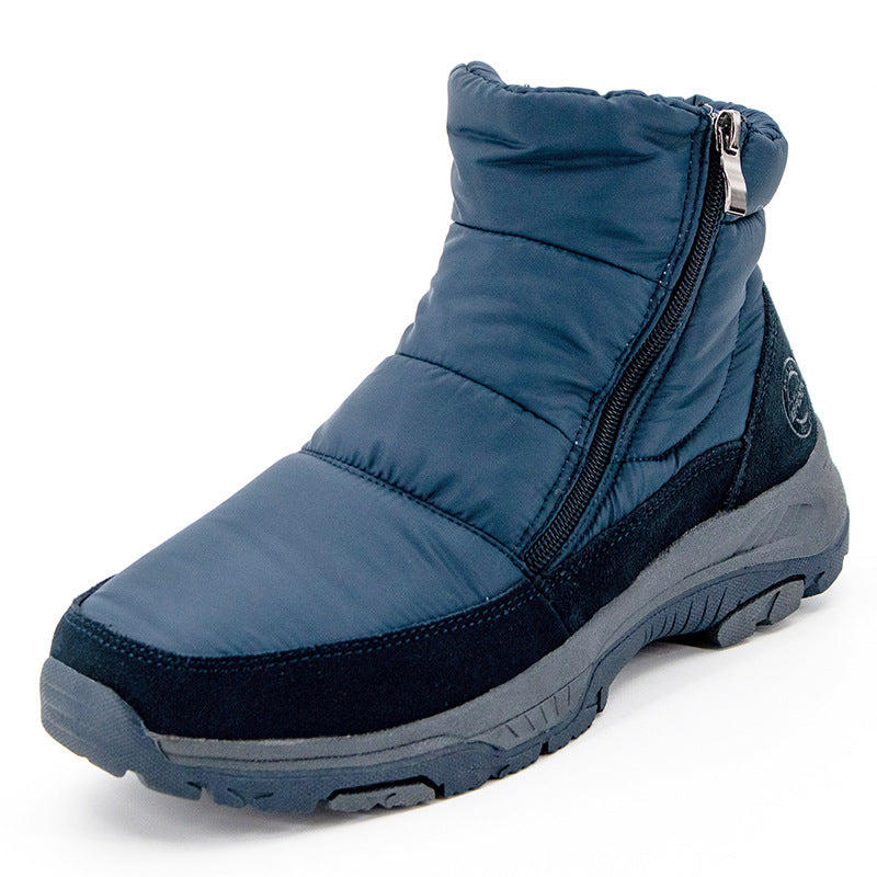 Winter Platform Boots Double Zippers Hiking Snow Boots Men Shoes