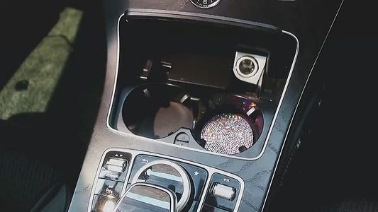 Bling Car Coasters For Cup Holder 2 Pack Universal Anti Slip Silicone Cup Holder Insert Crystal Rhinestone Car Interior Accessories