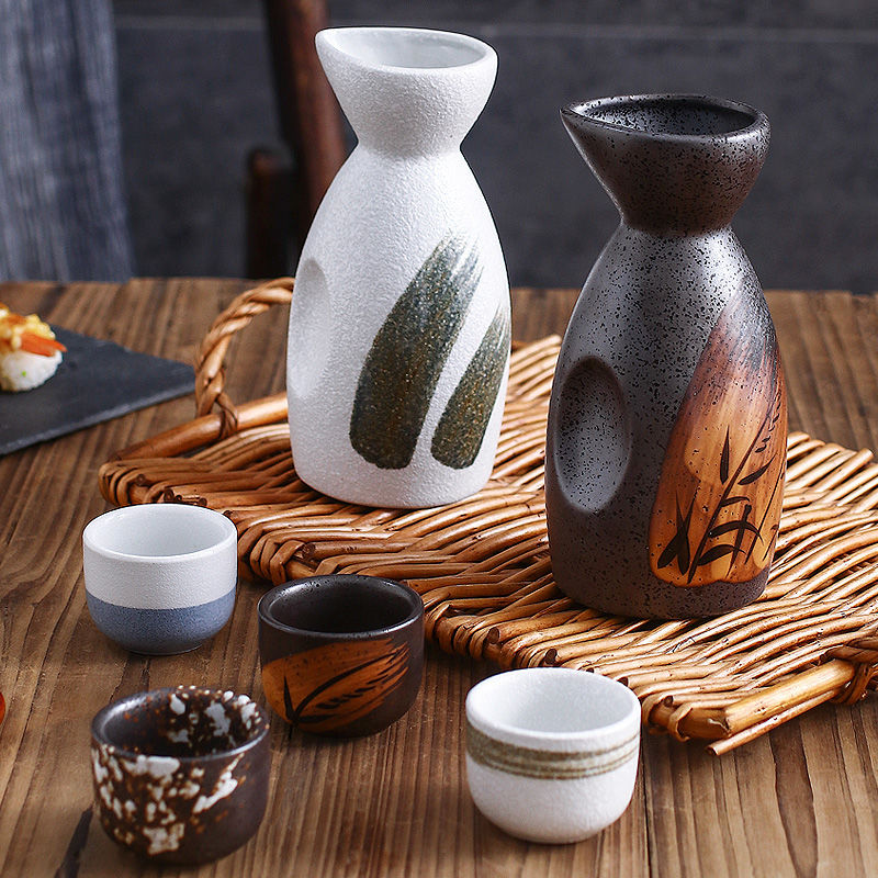 Creative Japanese Style Ceramic Wine Pot Tray Set