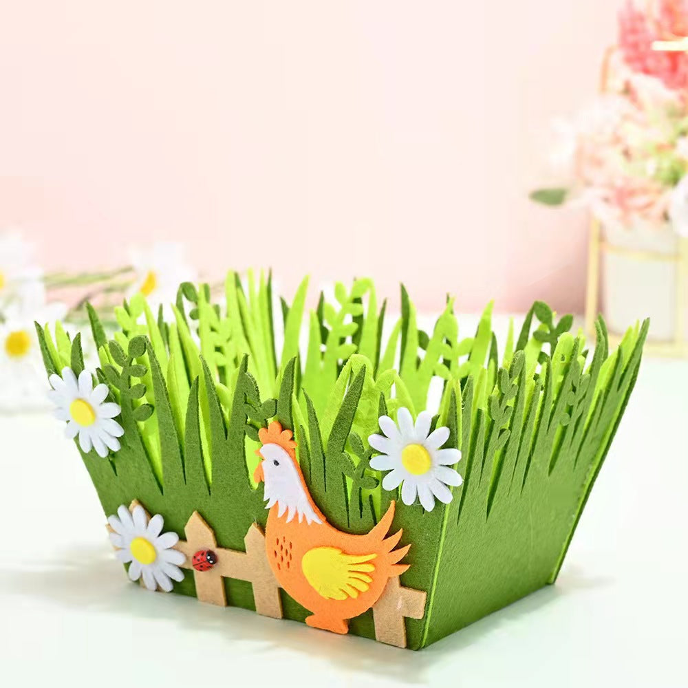 New Easter Decorations Green Basket Decoration Atmosphere Scene Layout Home Garden Storage