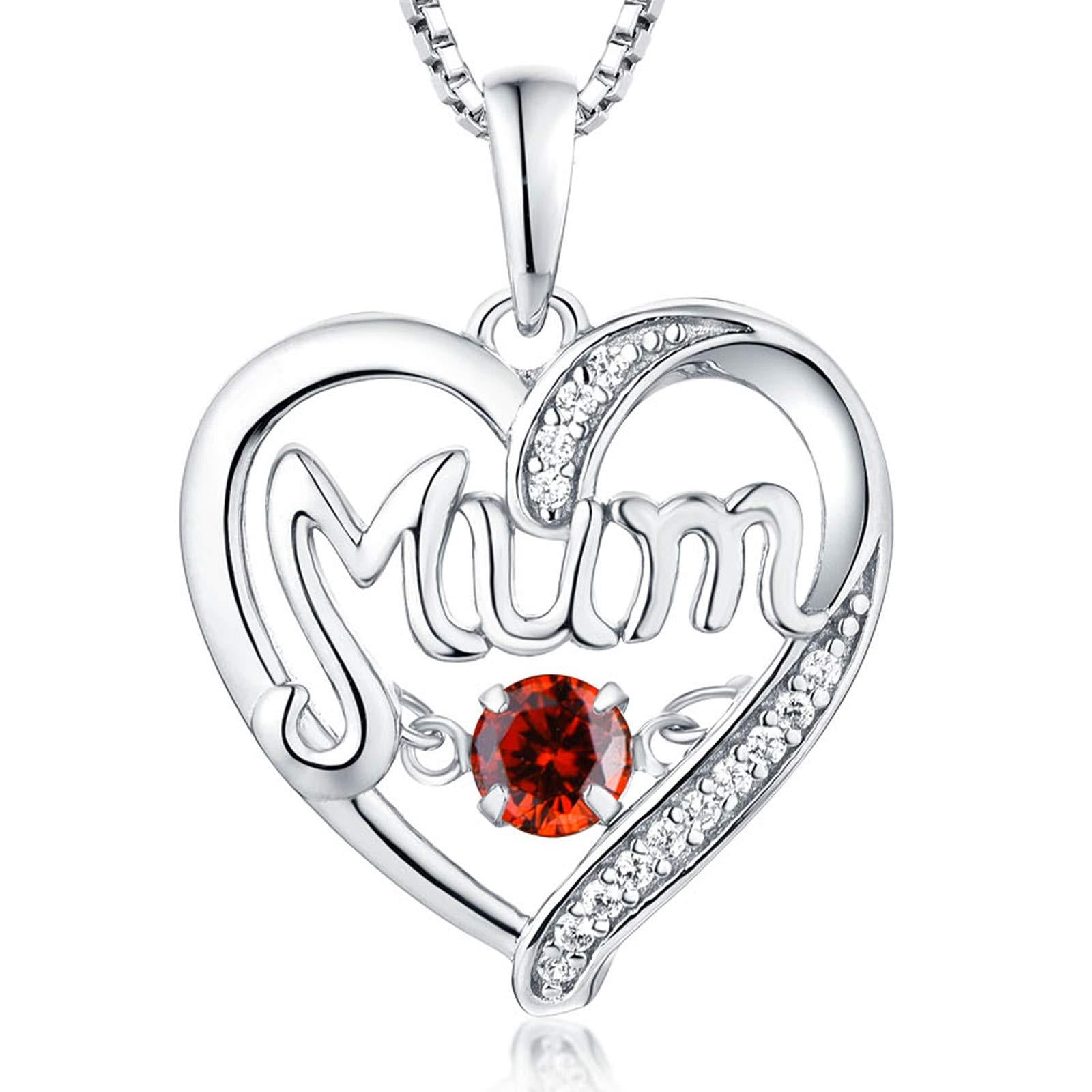 S925 Silver Pulsatile Heart MoM Necklace Mother's Day Gift Birthstones Smart Pendant