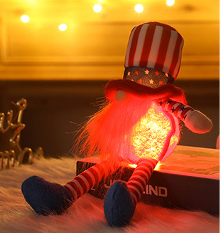 Independence Day Faceless Long And Short Legs Doll Decoration