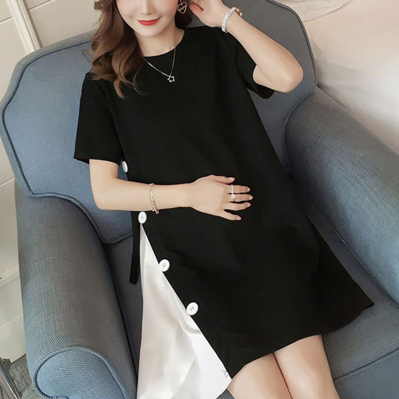 Irregular Splicing Of Fashionable Maternity Dress