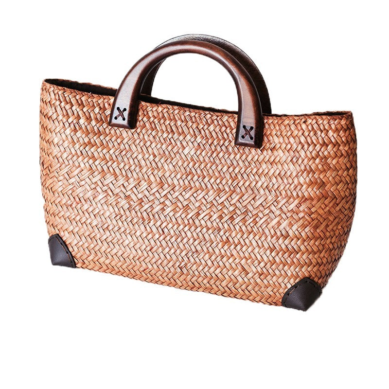 Women's Handbag Retro Storage Rattan Straw Bag Travel