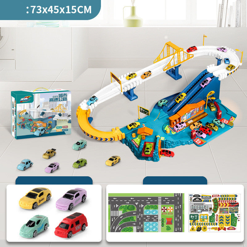 Children's Car Parking Lot Building Multi-storey Electric Lift Track Educational Toys