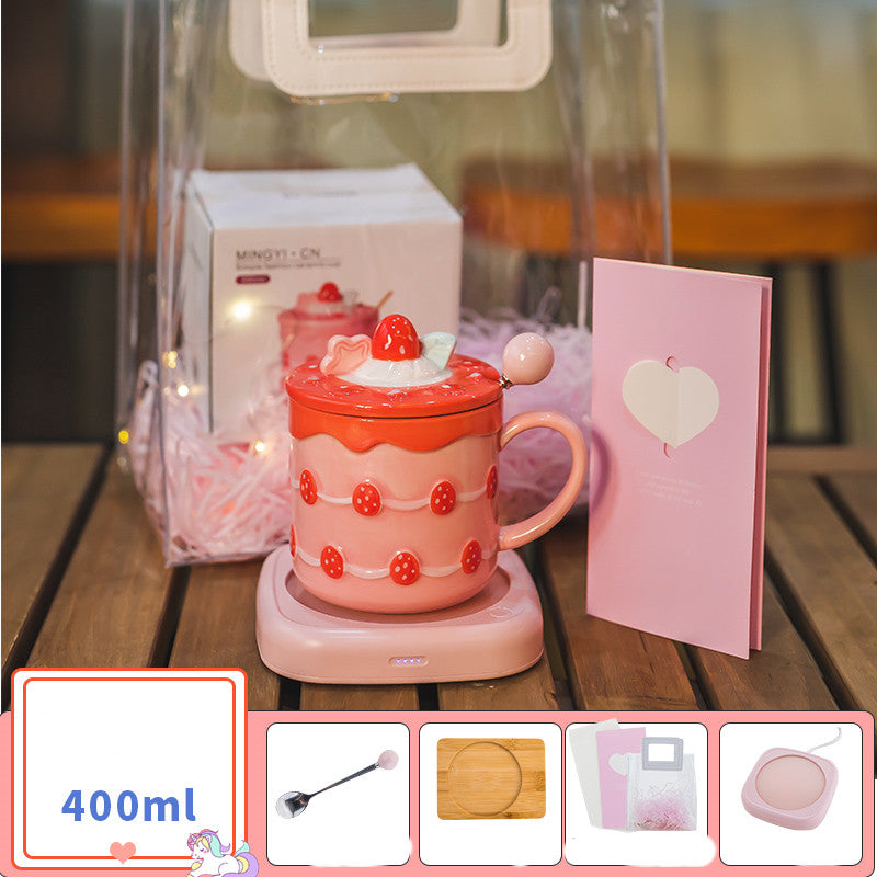 Household Mug With Lid Spoon Coffee Cup Gift Box