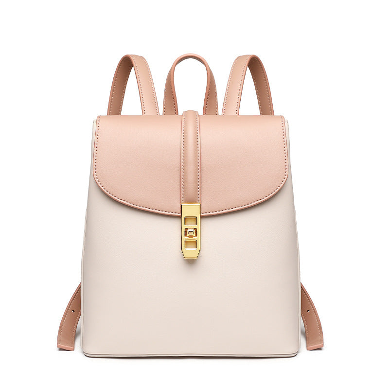 Fashion Contrast Color Backpack Niche Design Elegant