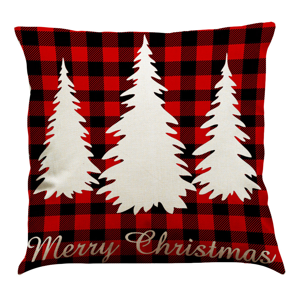 Christmas Cotton Linen Sofa Car Cushion Pillowcase