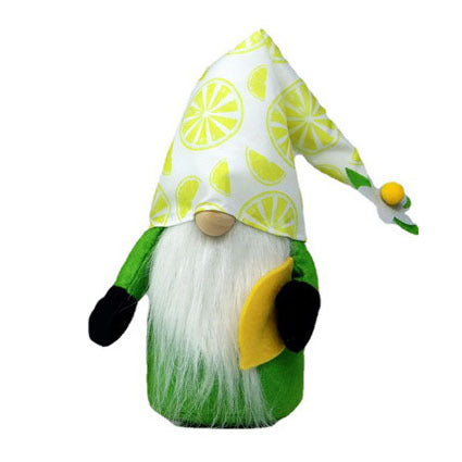 Summer Lemon Faceless Elderly Plush Doll Ornament