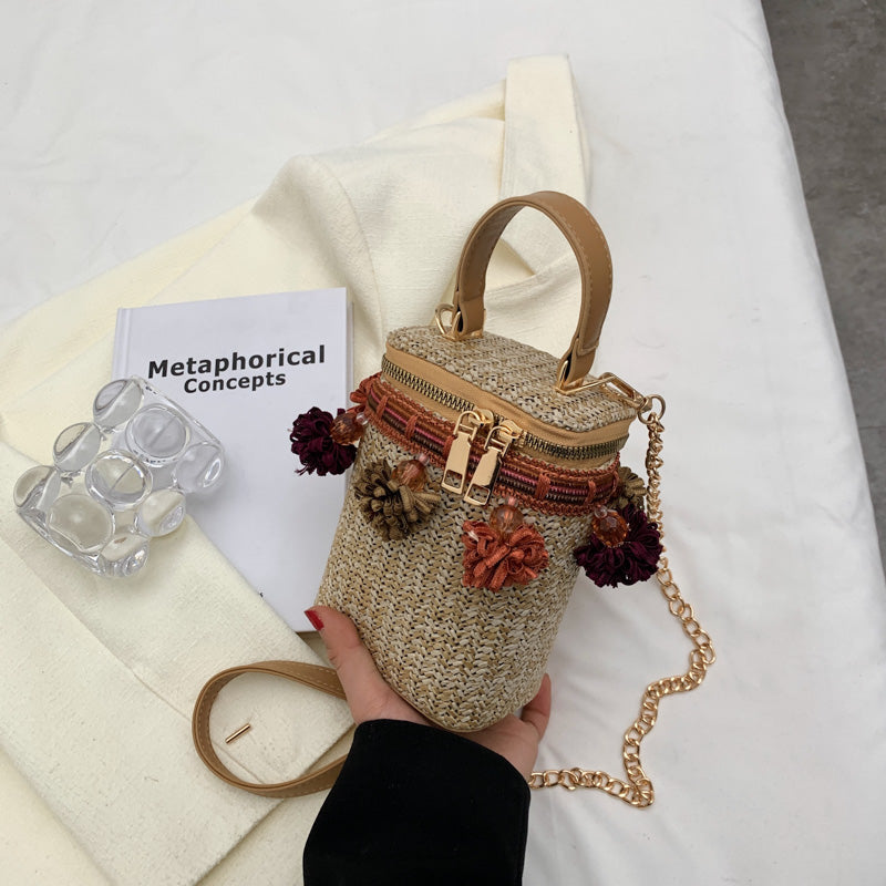 Mini Cute Totes Woven Women's Shoulder Bag Bohemian Handmade Crossbody Bags Knitted Summer Straw Beach Bag Female Handbags