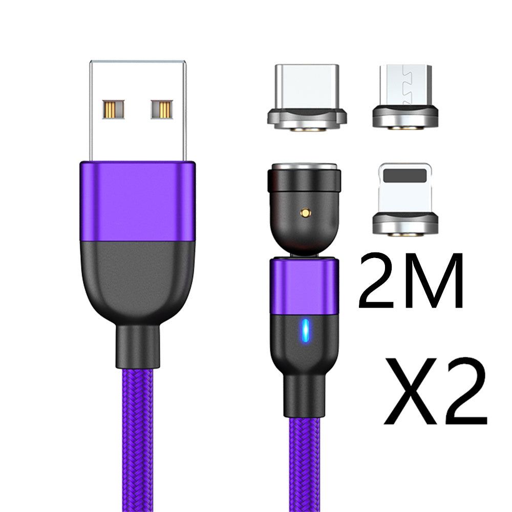 Magnetic Data Cable Threeinone 540-degree Rotation Charging Cable Suitable