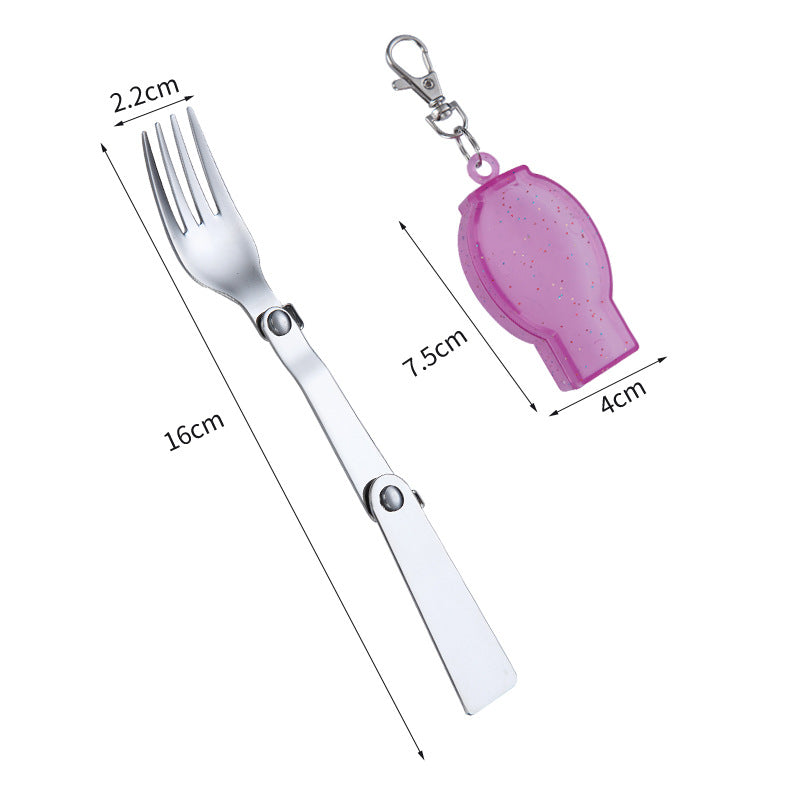 Outdoor Portable Stainless Steel Folding Spoon