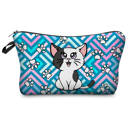 Cosmetic Bag 3d Digital Printing Cat Feet Kitty Storage Wash Bag