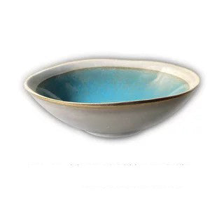 Retro And Old Stoneware Porcelain Color Glaze Relief Household Instant Noodle Bowl