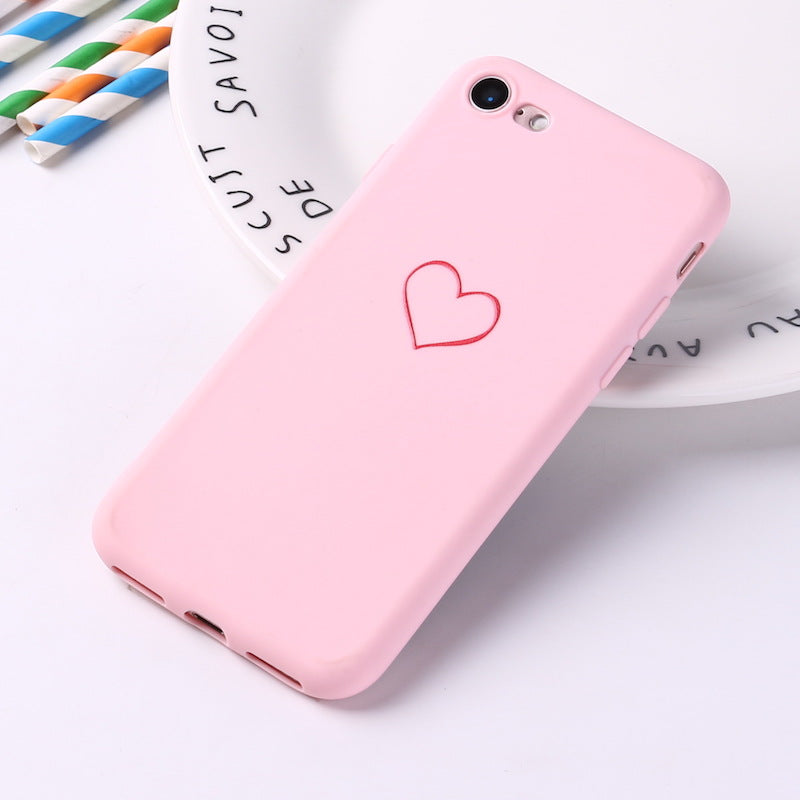 Suitable For IPhone12 Simple Love Mobile Phone Case Apple 7plus/SE Anti-drop Soft Shell Protective Cover