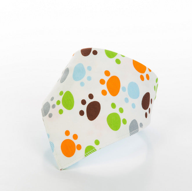 Children's Triangle Towel Baby Bib Saliva Towel Double-layer Cartoon Printing Double-sided Snap