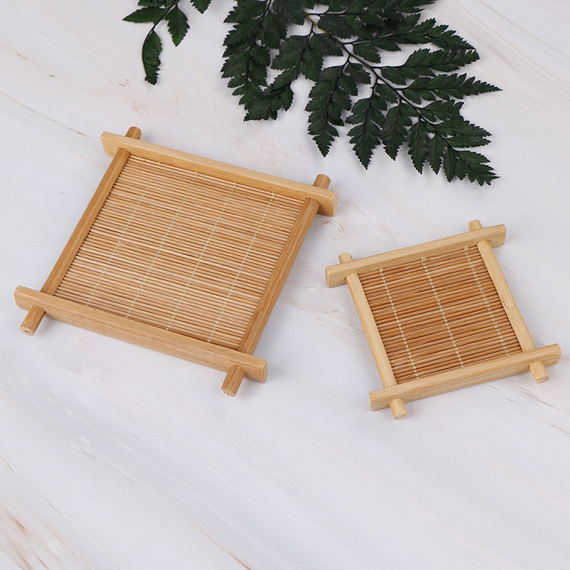 Tic-Tac-Toe Cup Holder Bamboo Tea Cup Mat Insulation Pad