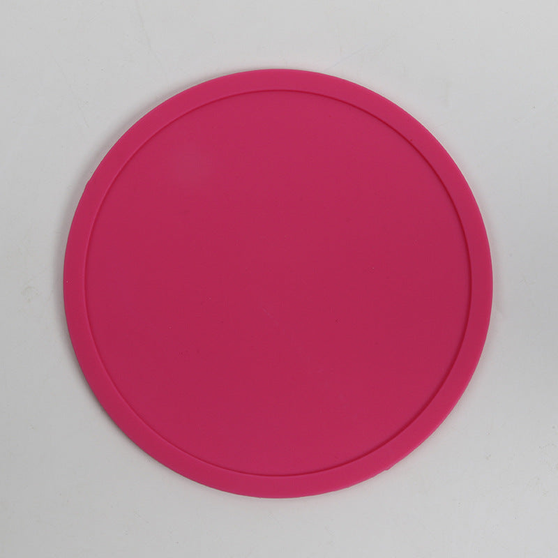 Simple Style Candy Color Silicone 10CM Round Coaster