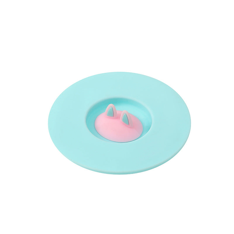 Cartoon Cute Cat Ear Silicone Sealing Lid Leakproof Dustproof Cup