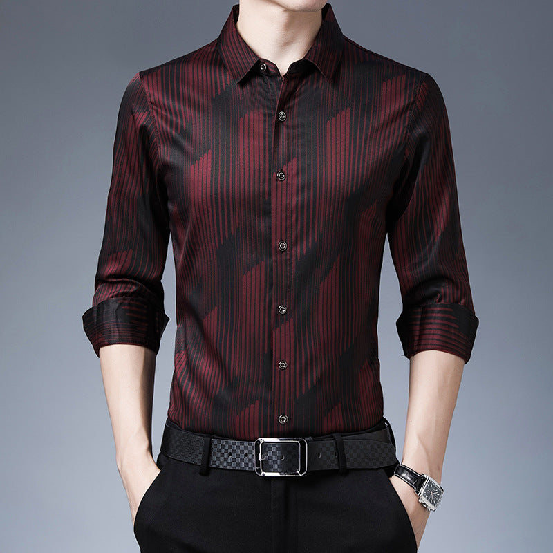 Men's Long Sleeved Shirts Middle Aged And Elderly Thin Shirts