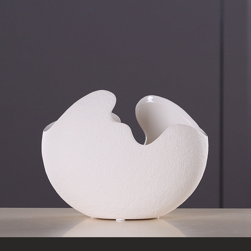 White Eggshell-shaped Ceramic Vase Ornaments