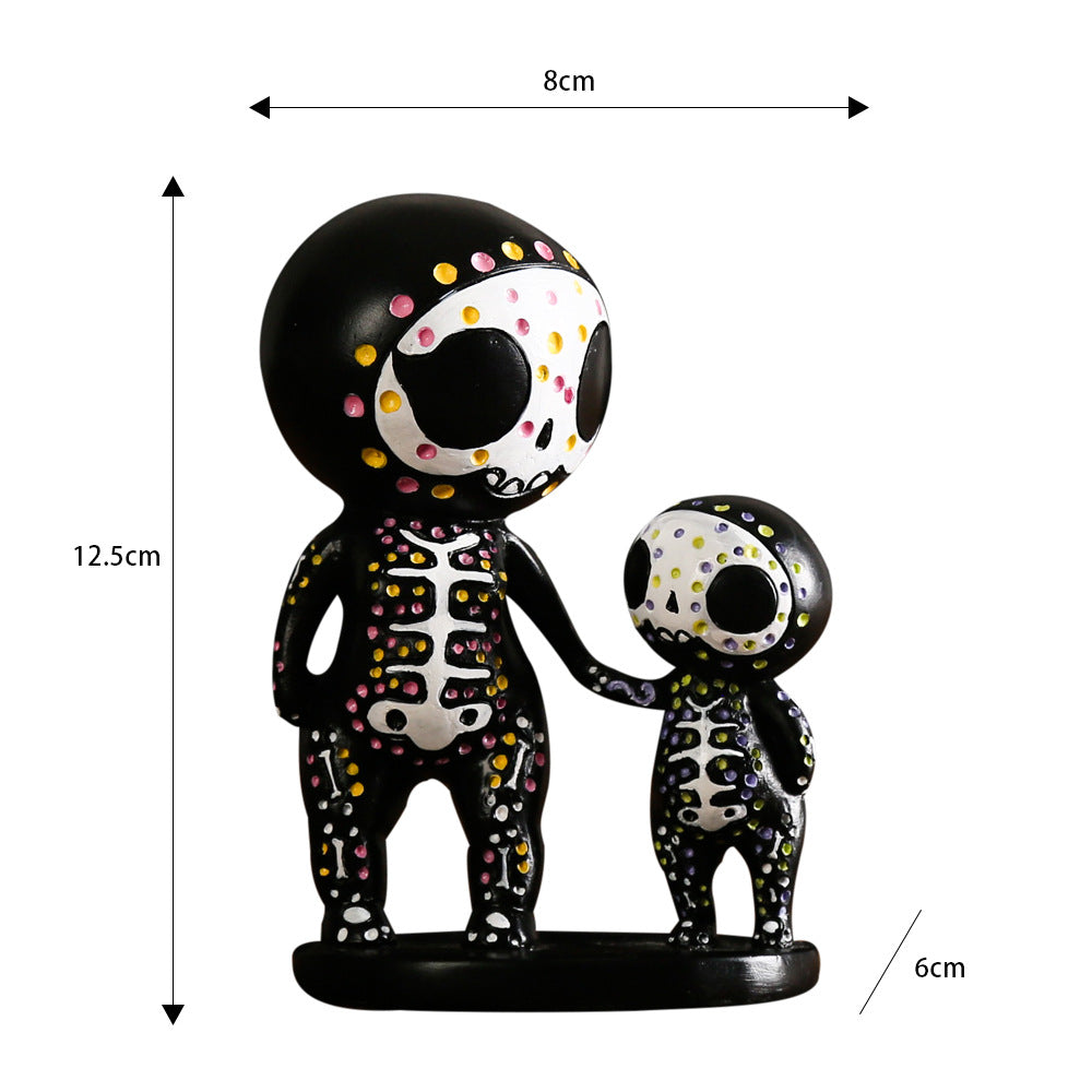 Doll Resin Decorated Craft Halloween Skull