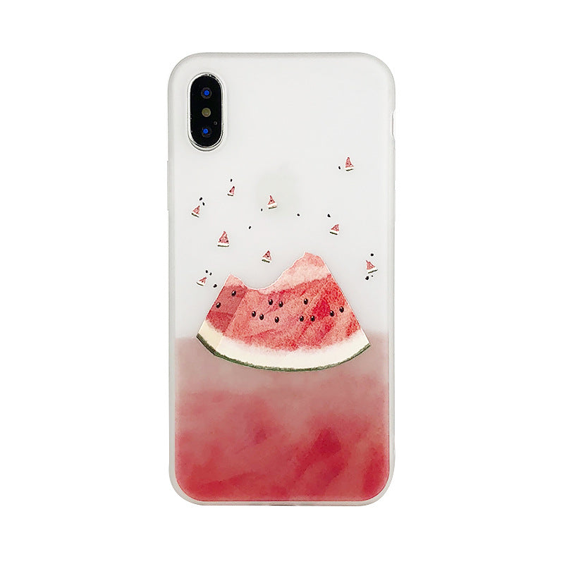 Summer Watermelon Phone Case Silicone All-Inclusive Small Scrub