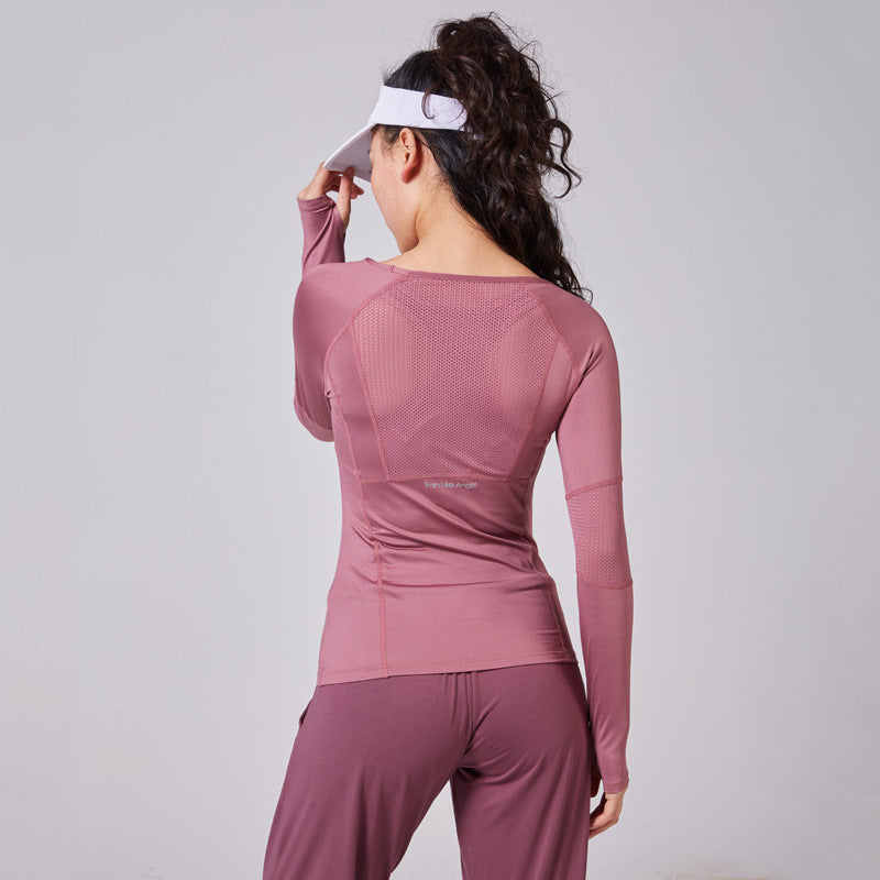 New Slim Yoga Fitness Running Long Sleeve Top Women