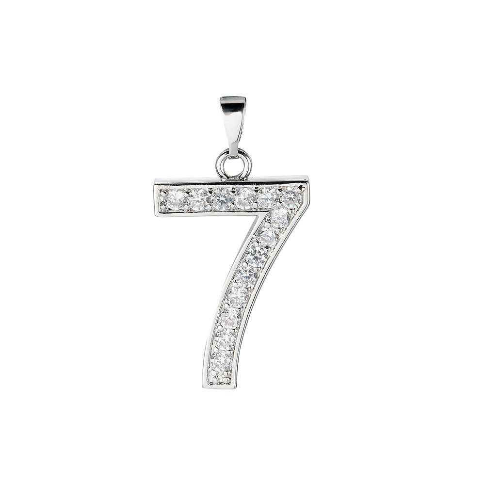 Digital Pendant Micro-inlaid Zircon Creative Combination Pendant 0-9 Digital Trend Hip-hop Jewelry