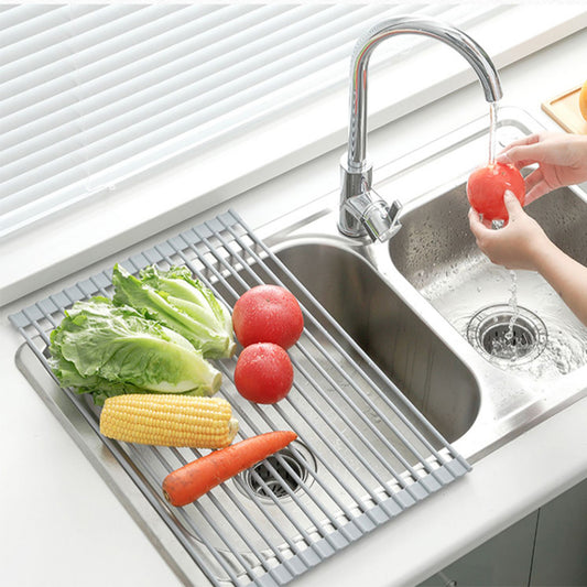 Sink Bowl Rack Stainless Steel Drain Rack Foldable Kitchen Sink Sink Sink Dish Rack