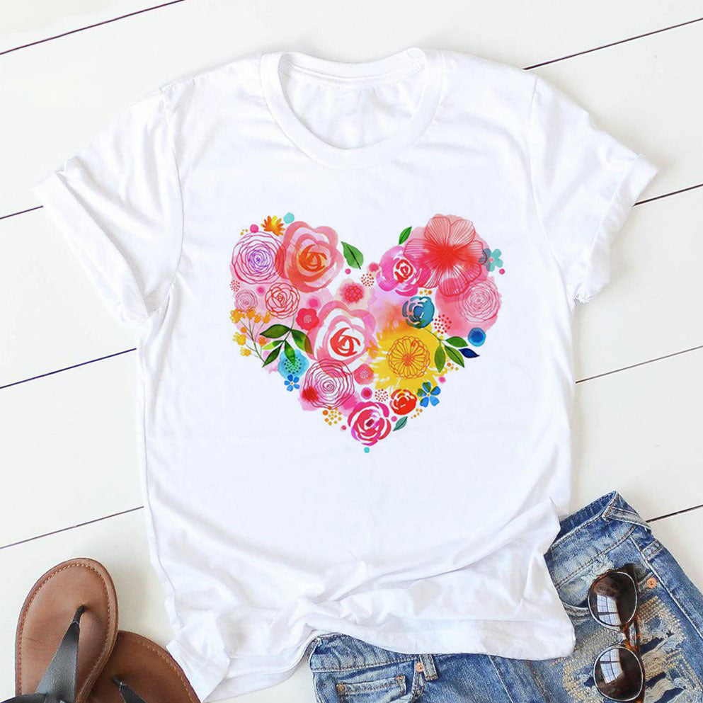 Personalized Letter Print Ladies T-shirt