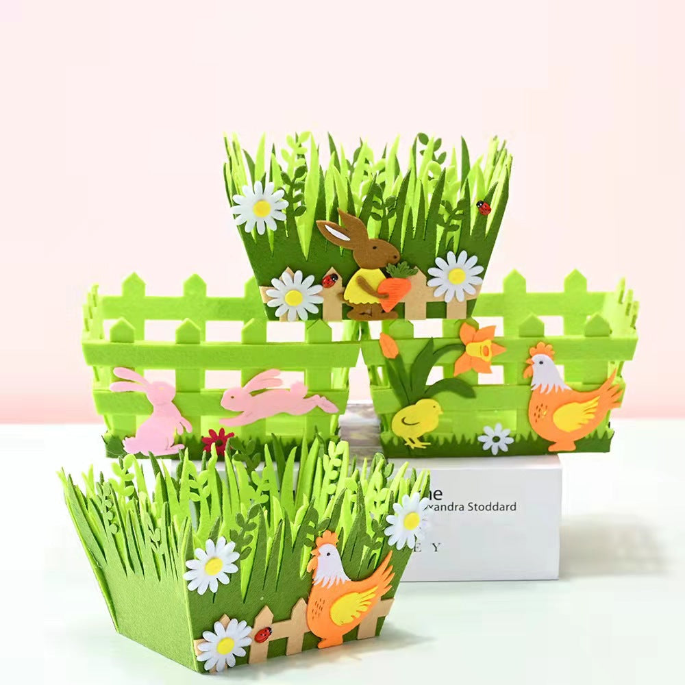 New Easter Decorations Green Basket Decoration Atmosphere Scene Layout Home Garden Storage