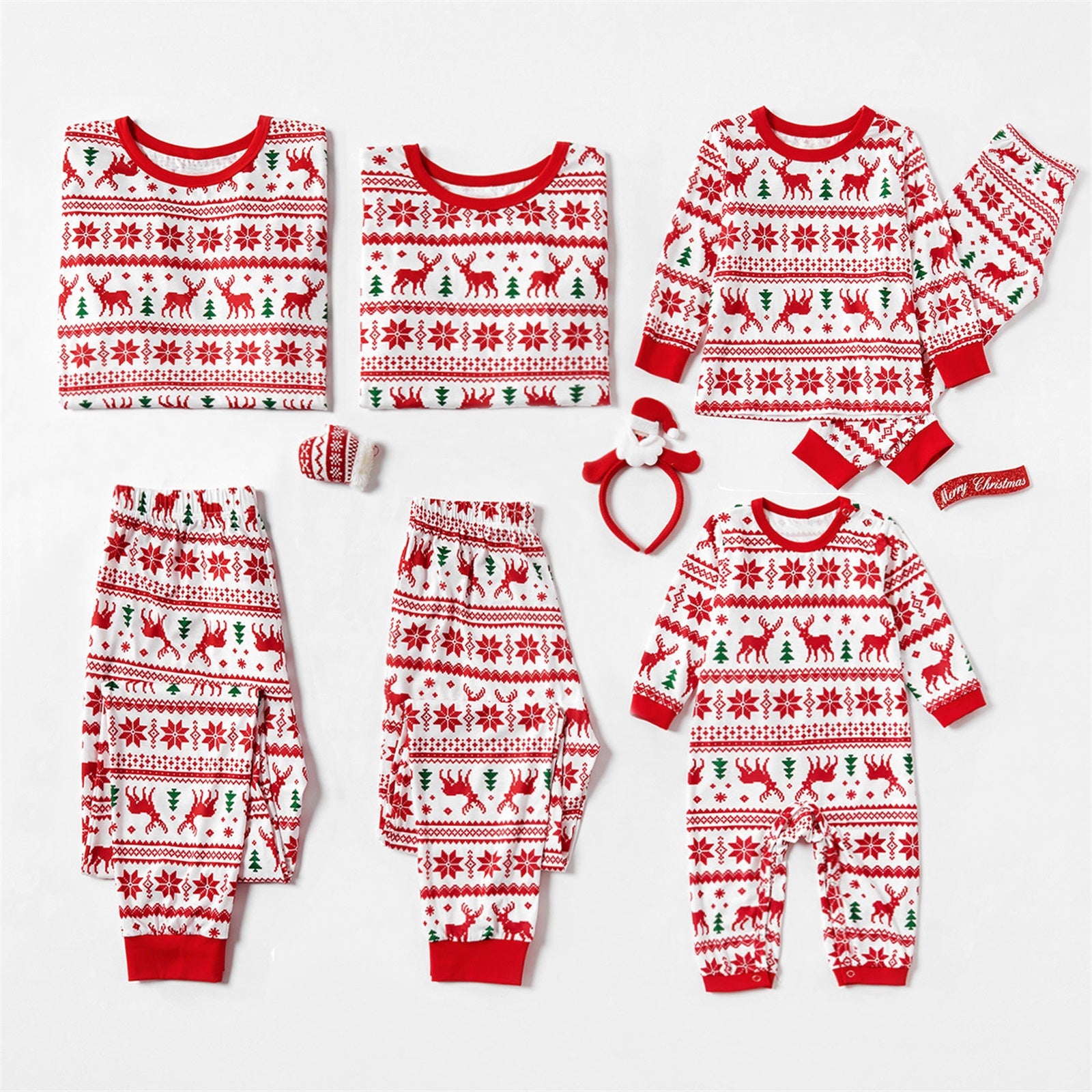 Home Wear Pajamas Christmas Print Casual Suit