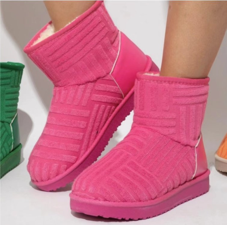 Winter Ankle Boots Warm Plush Snow Boots Flat Shoes