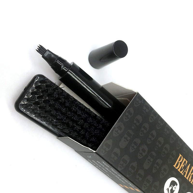 Spot New Men's Four Fork Head Beard Filling Pen