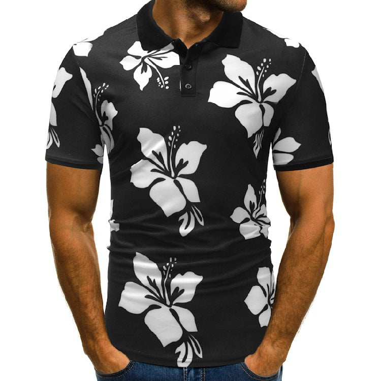 Fashion Printing Plus Size Casual Lapel Men's Short Sleeves