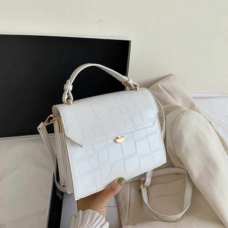 SWDF Stone Patent White Crossbody Bags For Women 2022 Small Handbag Small Bag PU Leather Hand Bag Ladies Designer Evening Bags