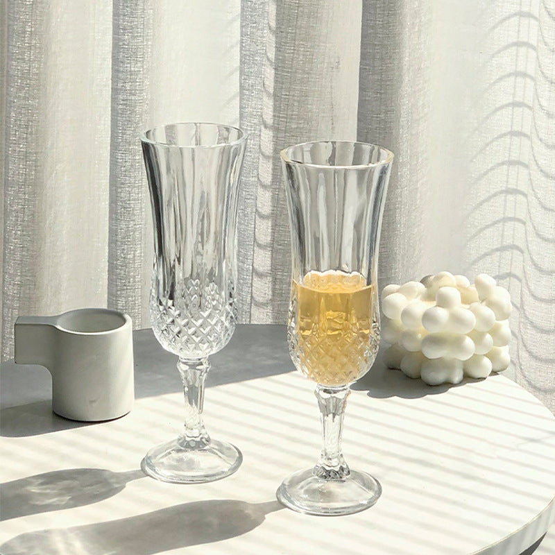 Exquisite Transparent Glass Crafts Champagne Glasses