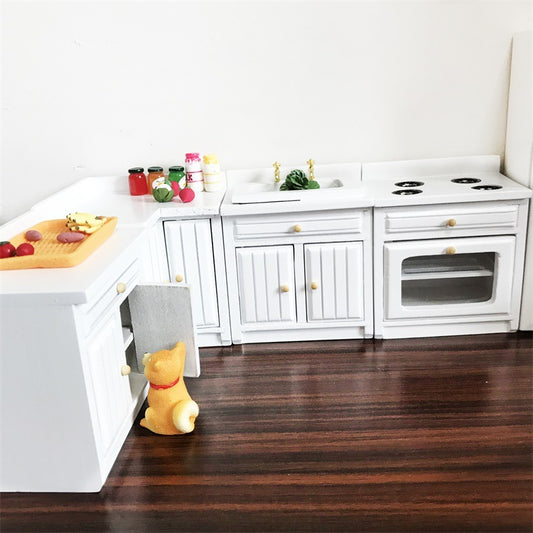 Mini Kitchen Doll House Decoration Corner Kitchen Cabinet