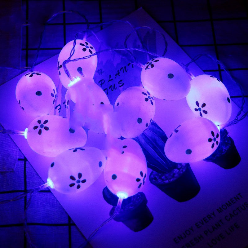 Colorful Flower Dot Easter Egg String Lights