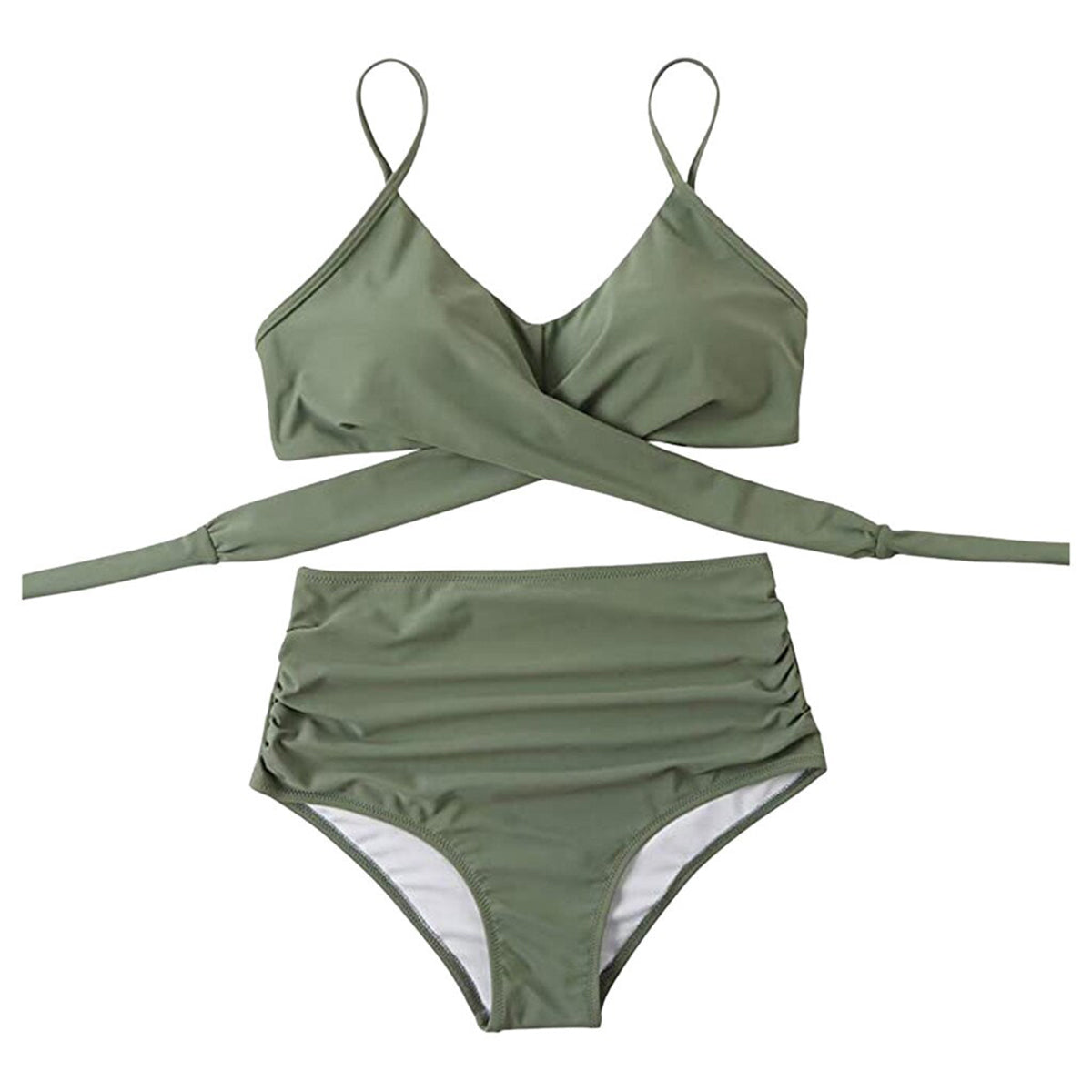 Two-Piece Cross High Waist Split Swimsuit